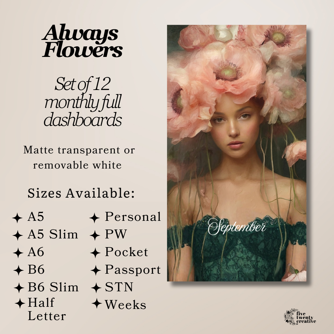 Always Flowers Honey | Monthly Dashboard Bundle
