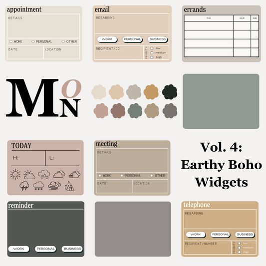 Digital Sticker Album | Vol. 4 : Earthy Boho Widgets