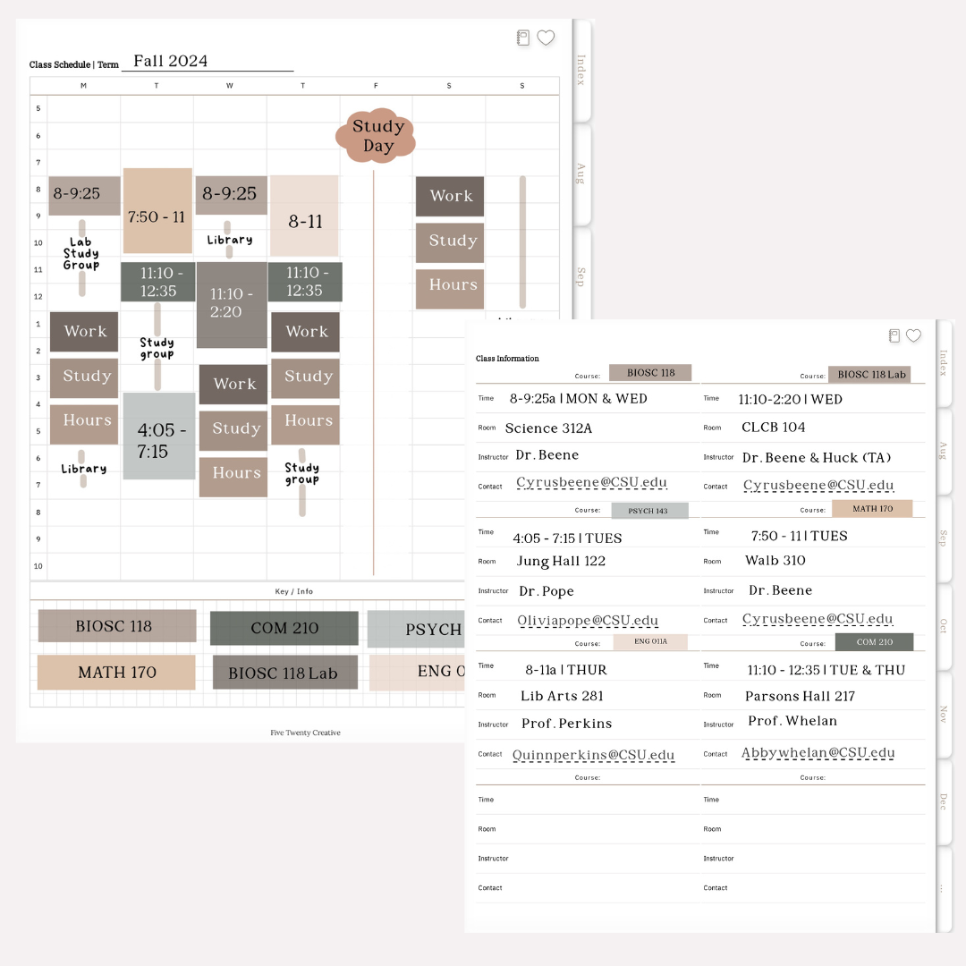 Fall Student Planner