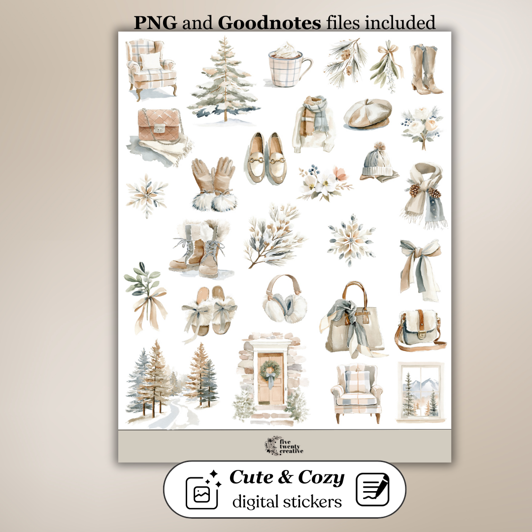 Cute & Cozy Collection | Digital Stickers