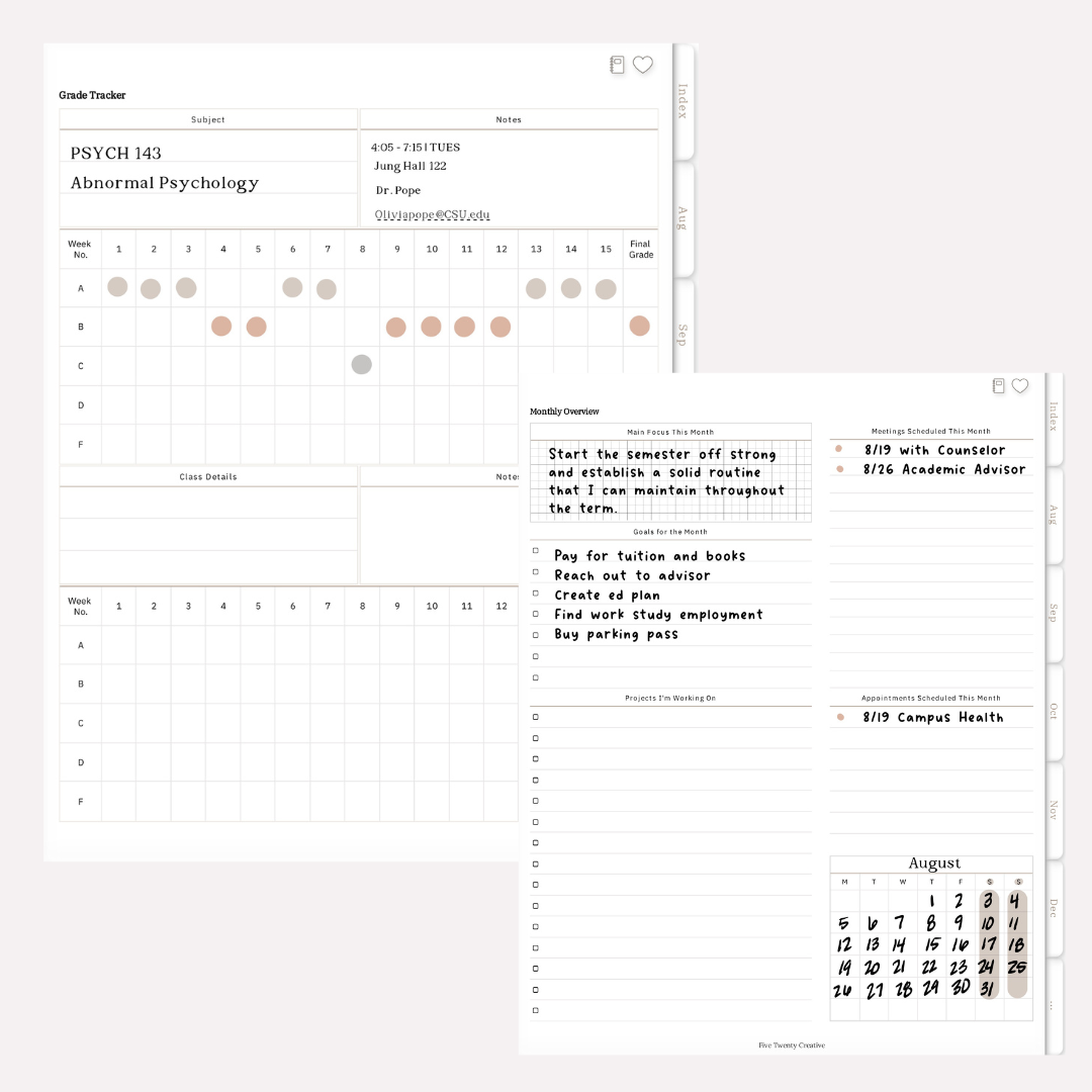 Fall Student Planner