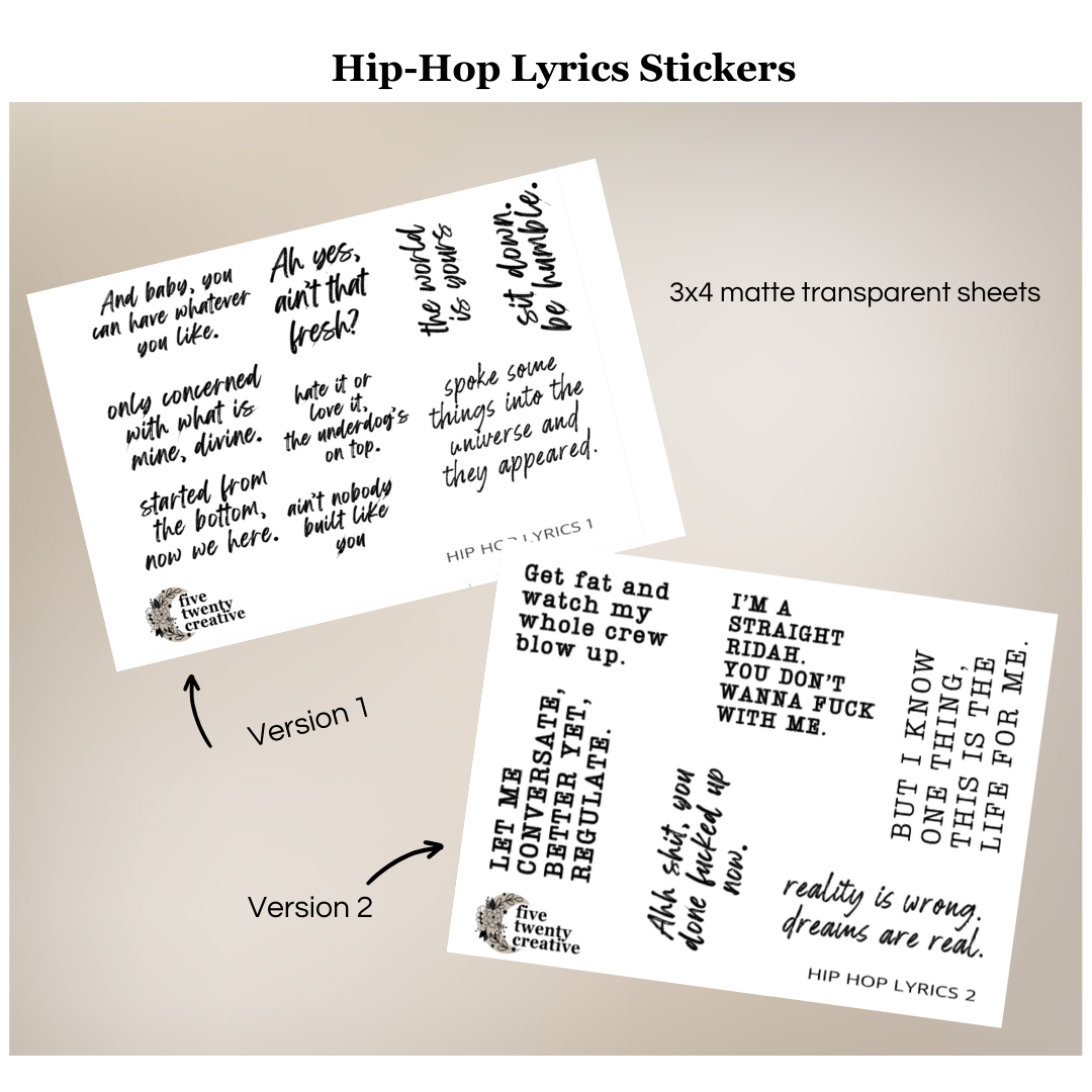 Hip-Hop Lyrics Stickers