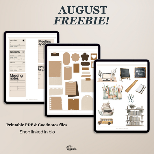 August Planner Freebies