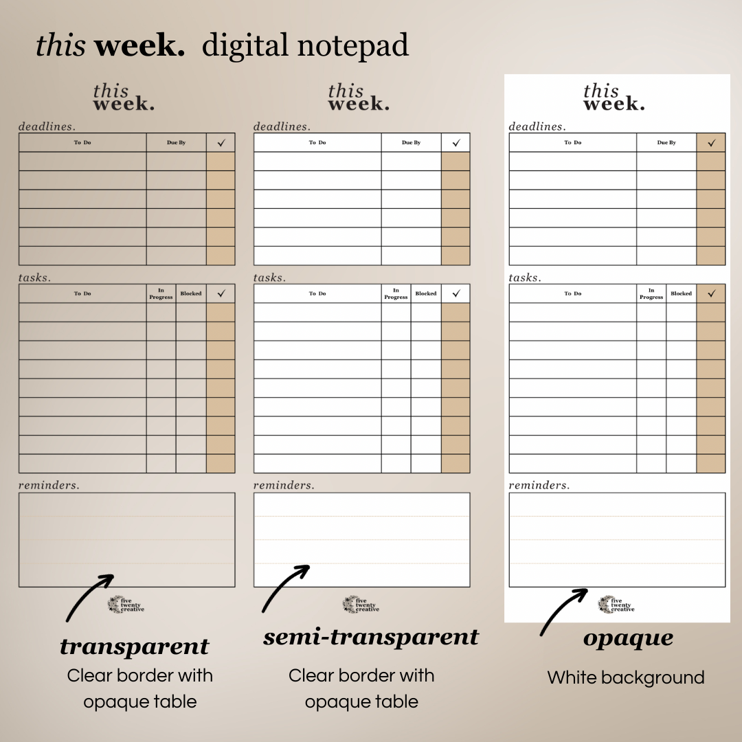 This Week Digital Notepad