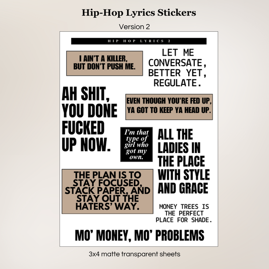 Hip-Hop Lyrics Stickers