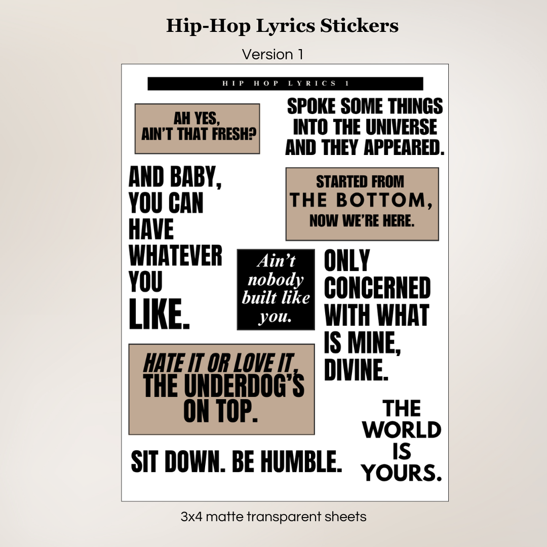 Hip-Hop Lyrics Stickers