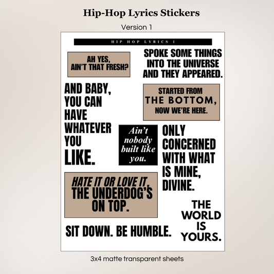 Hip-Hop Lyrics Stickers