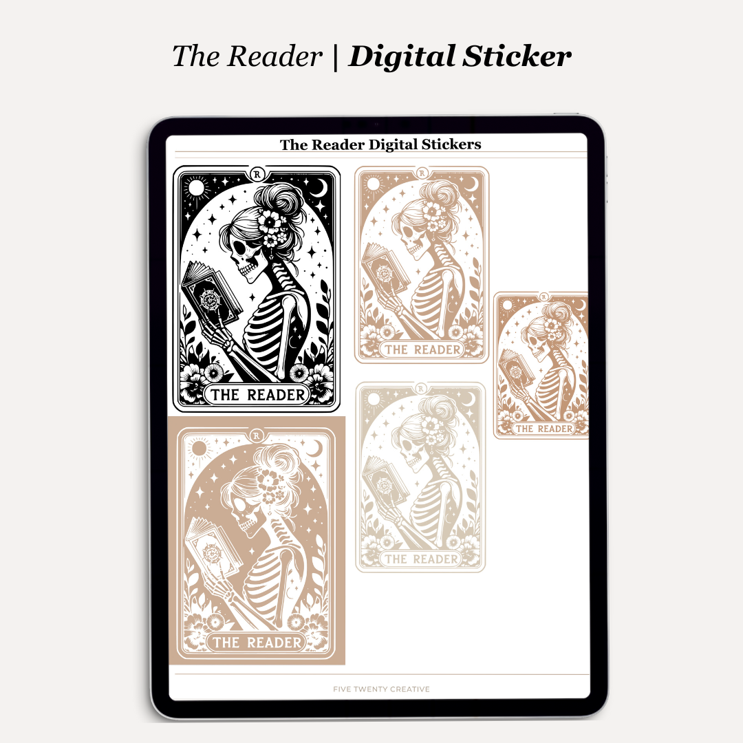 The Reader GOODNOTES Digital Sticker