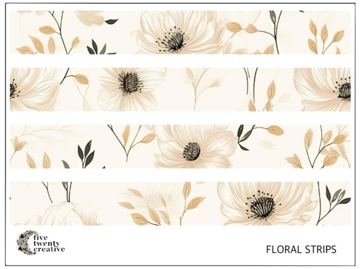 Floral Strips Stickers