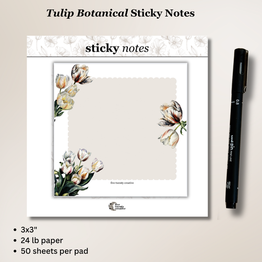 Tulip Botanical Sticky Notes