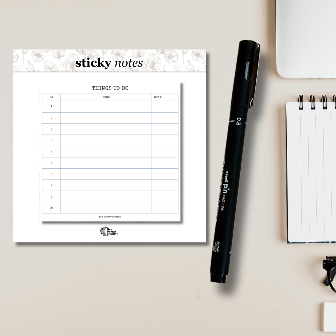 Things to Do | Library Card Sticky Note