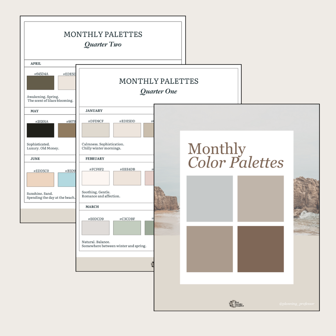 DIGITAL | Monthly Color Palettes