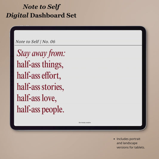 Note to Self Collection | Digital Dashboards